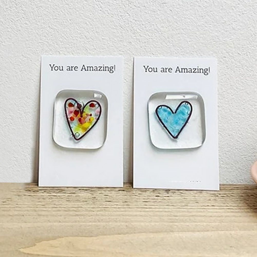 Geschenk Glas Pocket blue light Blusmart Andenken Karte Weihnachtskarte Valentinstag Token Herz Tragbare