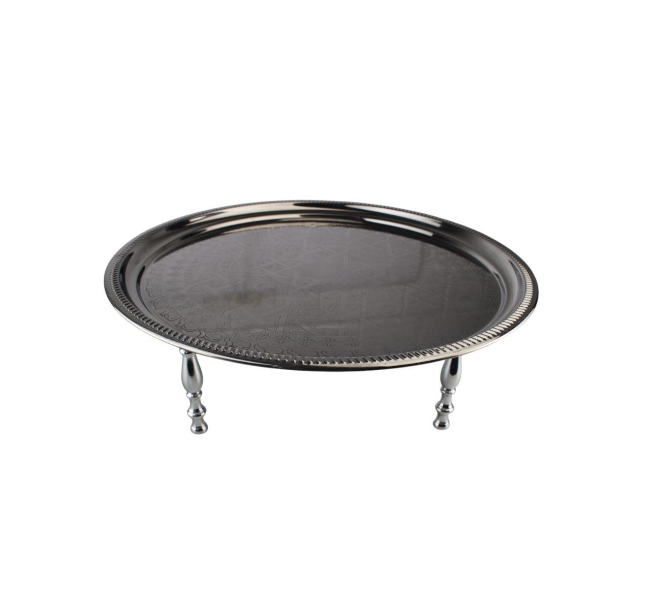 COFI 1453 Tischplatte Metalltisch/Präsentationstablett mit Füße - Silber (1 St)