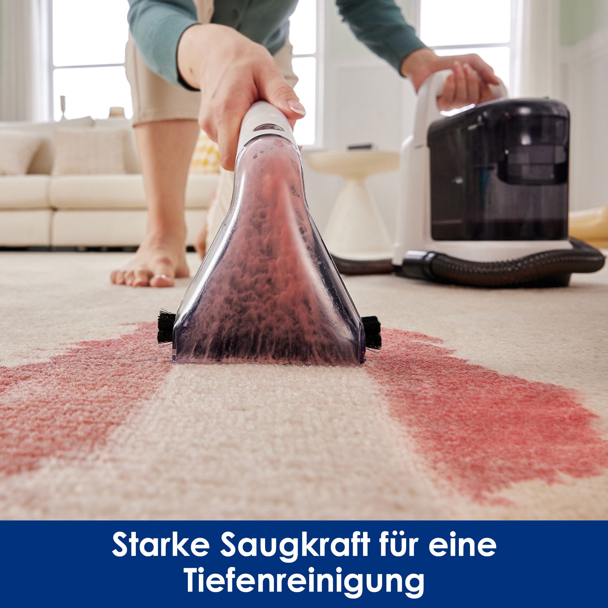 Tineco Teppichreinigungsgerät iCarpet Spot Fleckentferner, 2-Tank System, 3,7kg leicht, 300 W, beutellos, Fleckenreiniger mit Vorbehandlungslösung, für Auto- und Polstersitze