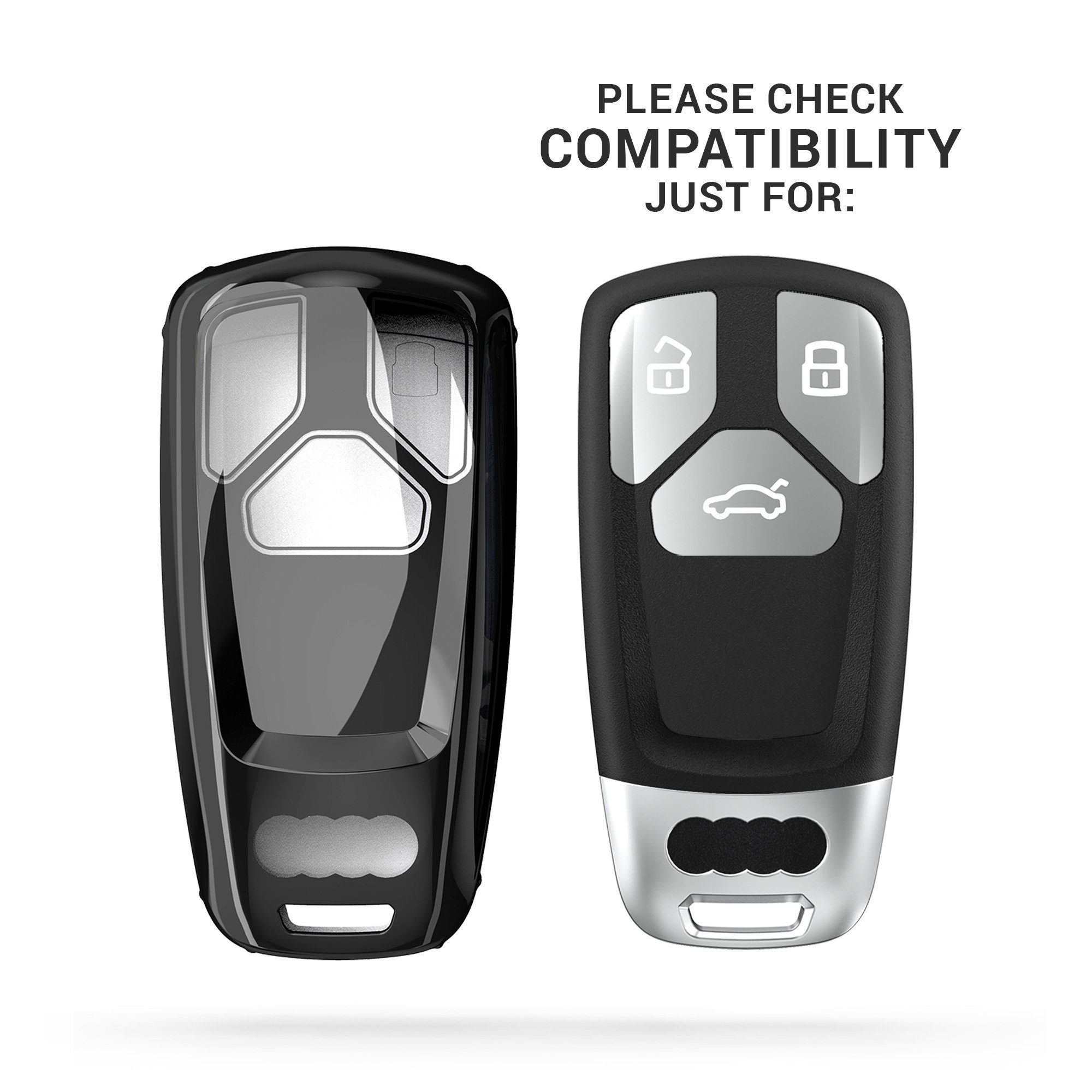 TPU Schlüsselhülle Hülle Marmor kwmobile Cover Schlüsseltasche Design Schutzhülle für Fullbody Autoschlüssel Magnolien Audi,