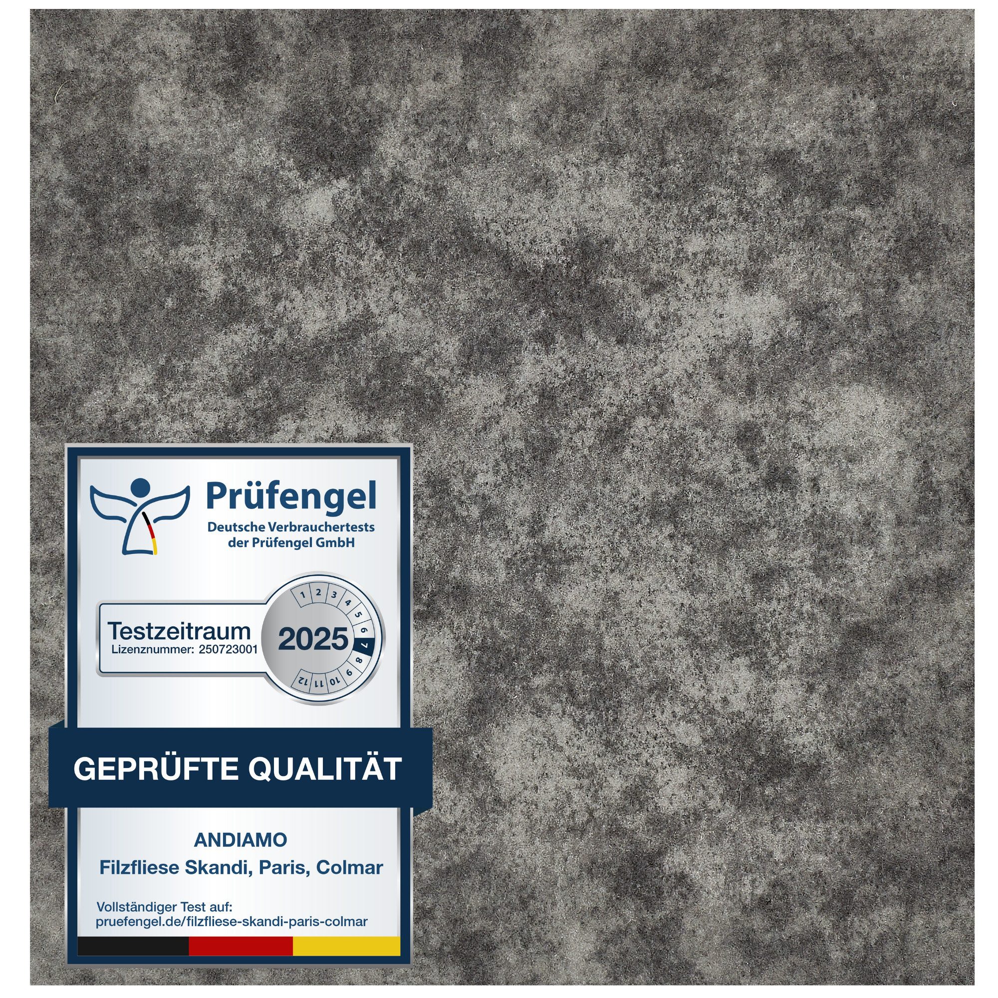 Andiamo Teppichfliese Colmar Nadelfilz, quadratisch, Höhe: 4 mm, 40x40 cm, selbstklebend, robust & strapazierfähig, 25 Stück (4 qm)