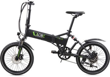 LLobe E-Bike »City III schwarz«, 7 Gang Shimano, Kettenschaltung, Heckmotor 250 W