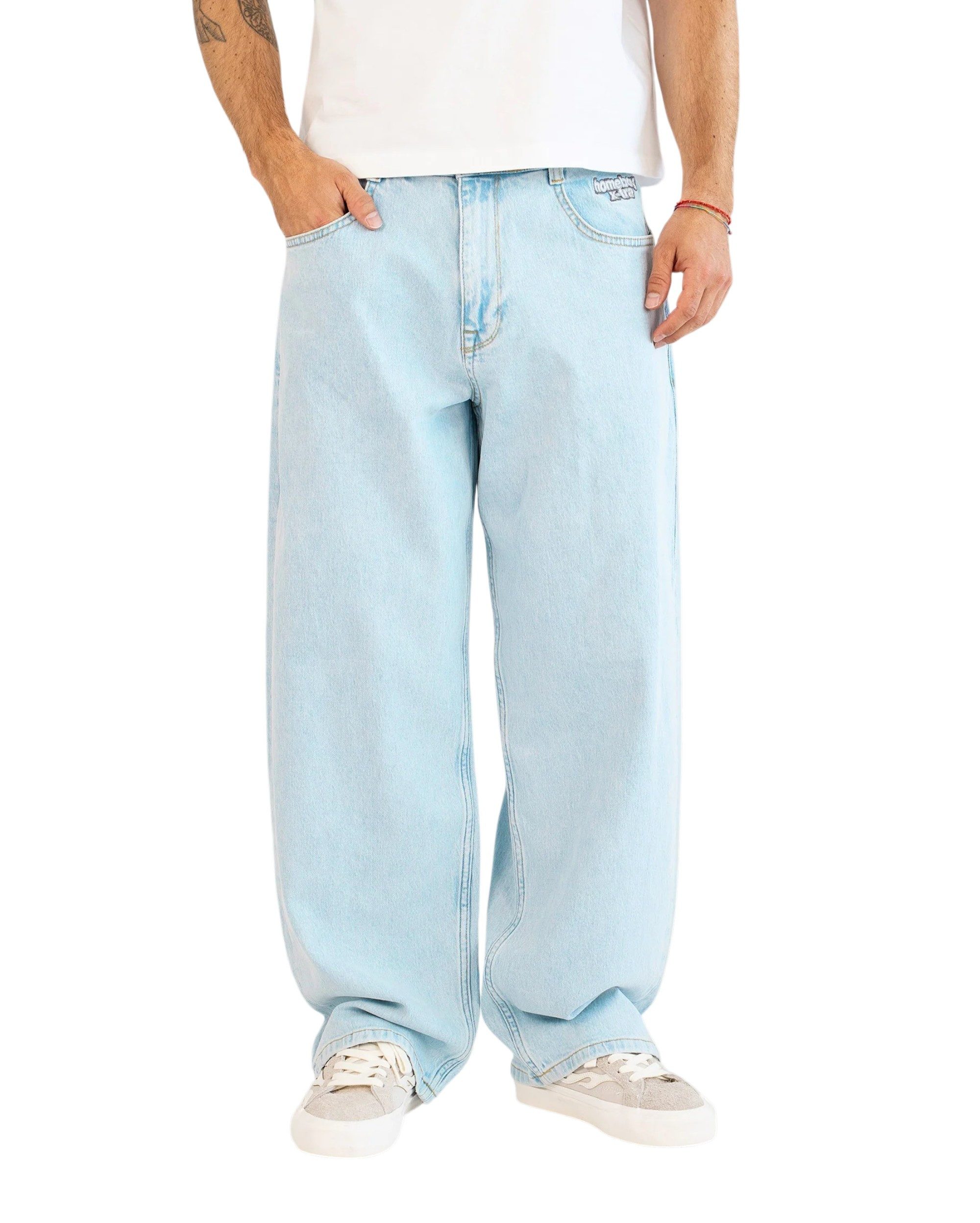 HOMEBOY Loose-fit-Jeans Jeans Home Boy x-tra Monster 3D Gothic (1-tlg) Große 3D GOTHIC HOMEBOY Stickerei