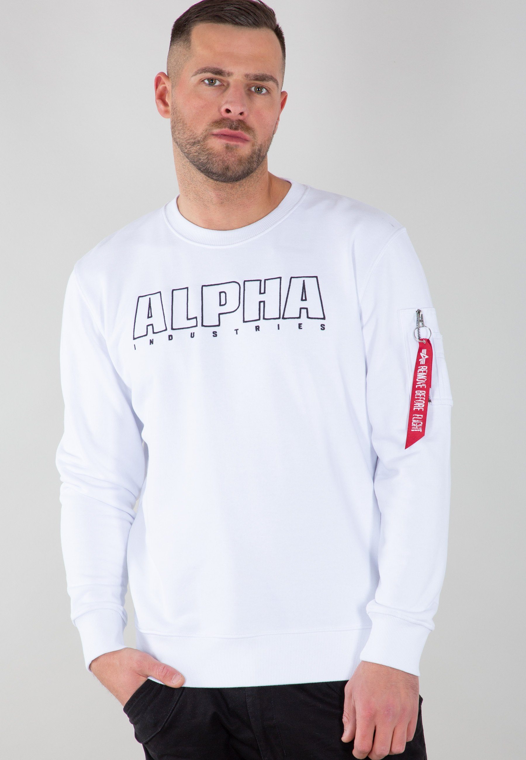 white Alpha Sweater - Industries Embroidery Men Industries Alpha Sweater Alpha Sweatshirts