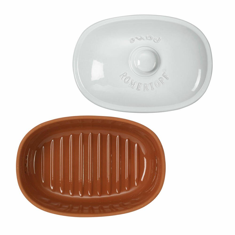 RÖMERTOPF Römertopf Oval MEDI Weiß 2.3 L, Ton