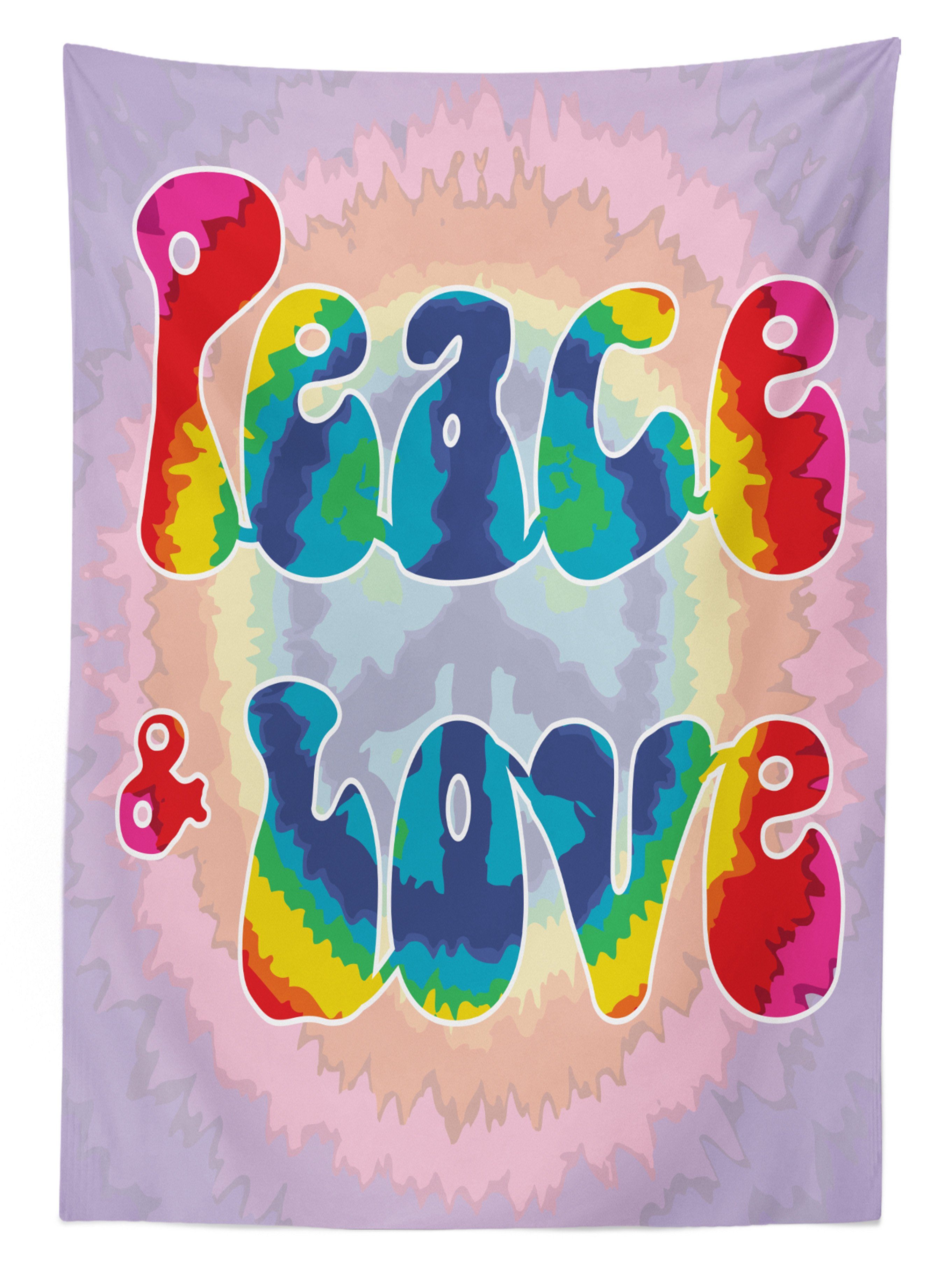 geeignet Farbfest Für Klare Tischdecke Tie Bereich Love Waschbar den Peace Hippie Abakuhaus Dye-Effekt Außen Farben,