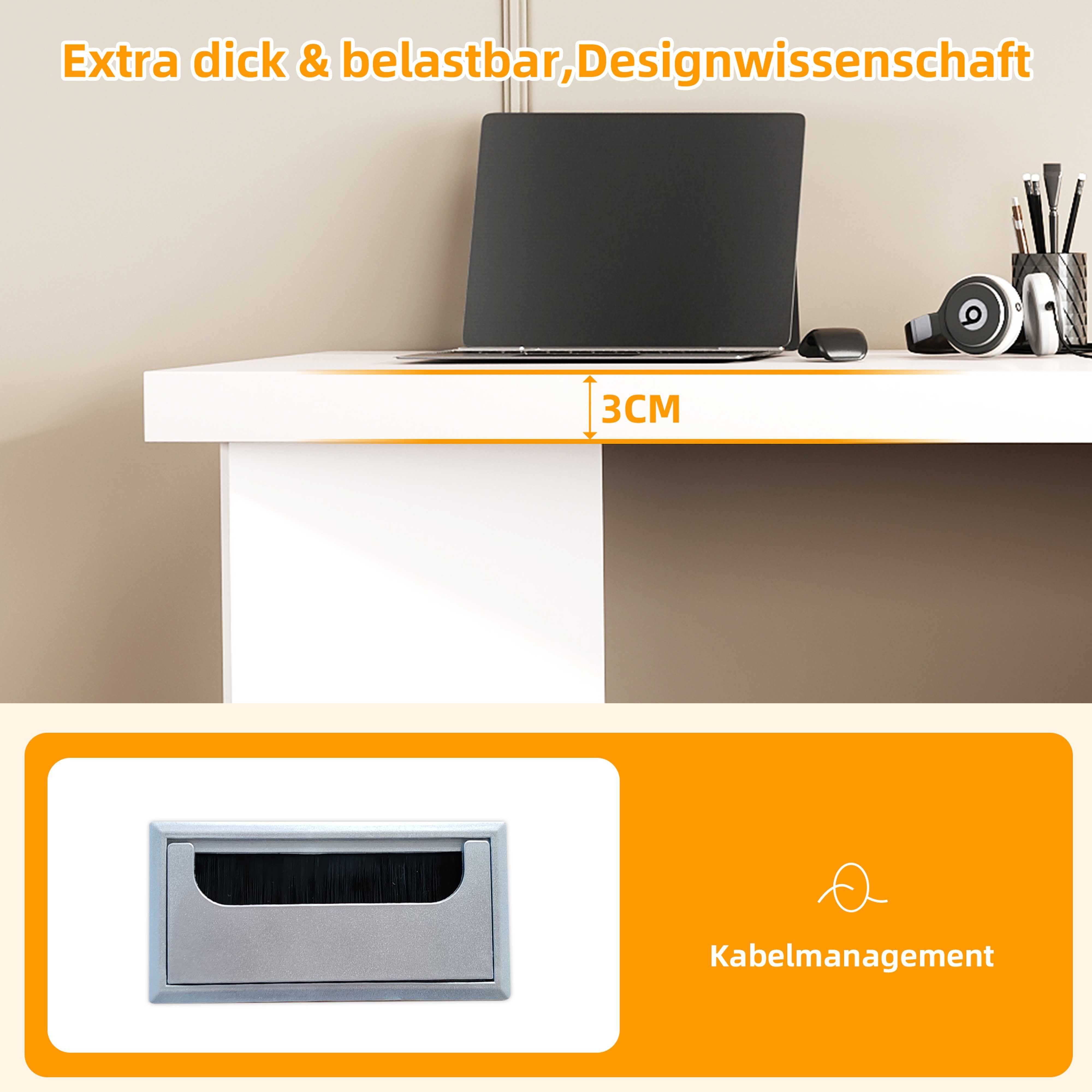 BlingBin Eckschreibtisch (1-St., Multifunktionaler Schreibtisch mit Rückzugsort für Haustiere), 120×50 cm, ideal für Homeoffice mit Katze oder Hund