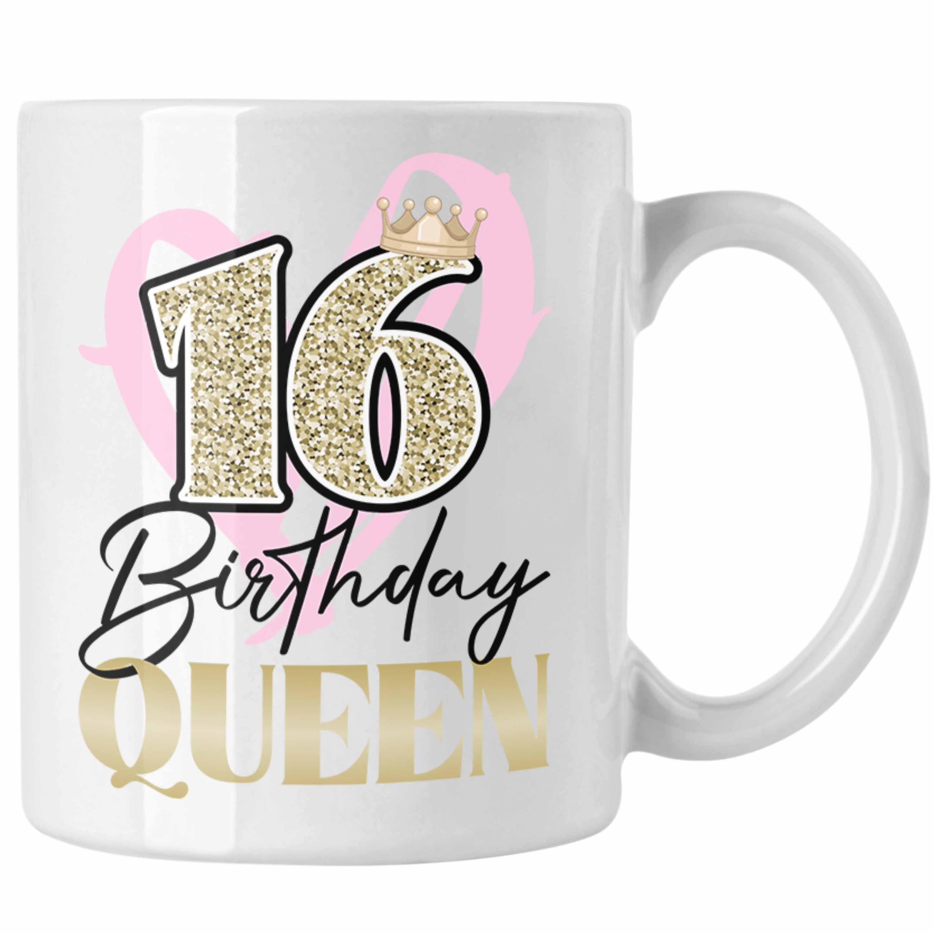 Trendation Tasse Trendation - 16. Geburtstag Tasse Geschenk Mädchen Geschenkidee Lustig Spruch 16 Geschenke Geschenkideen zum 16 Bday 16er Tochter Kaffeetassen Weiss