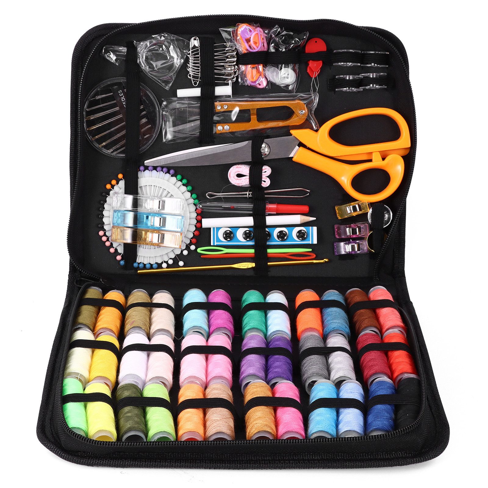 BlingBin Nähkästchen Professionelles Nähset mit 205 Teilen Premium Nähzubehör (1er Set, 205 St., 205tlg), Nadel für Anfänger/Profis/Erwachsene, Home-Button Reparaturset