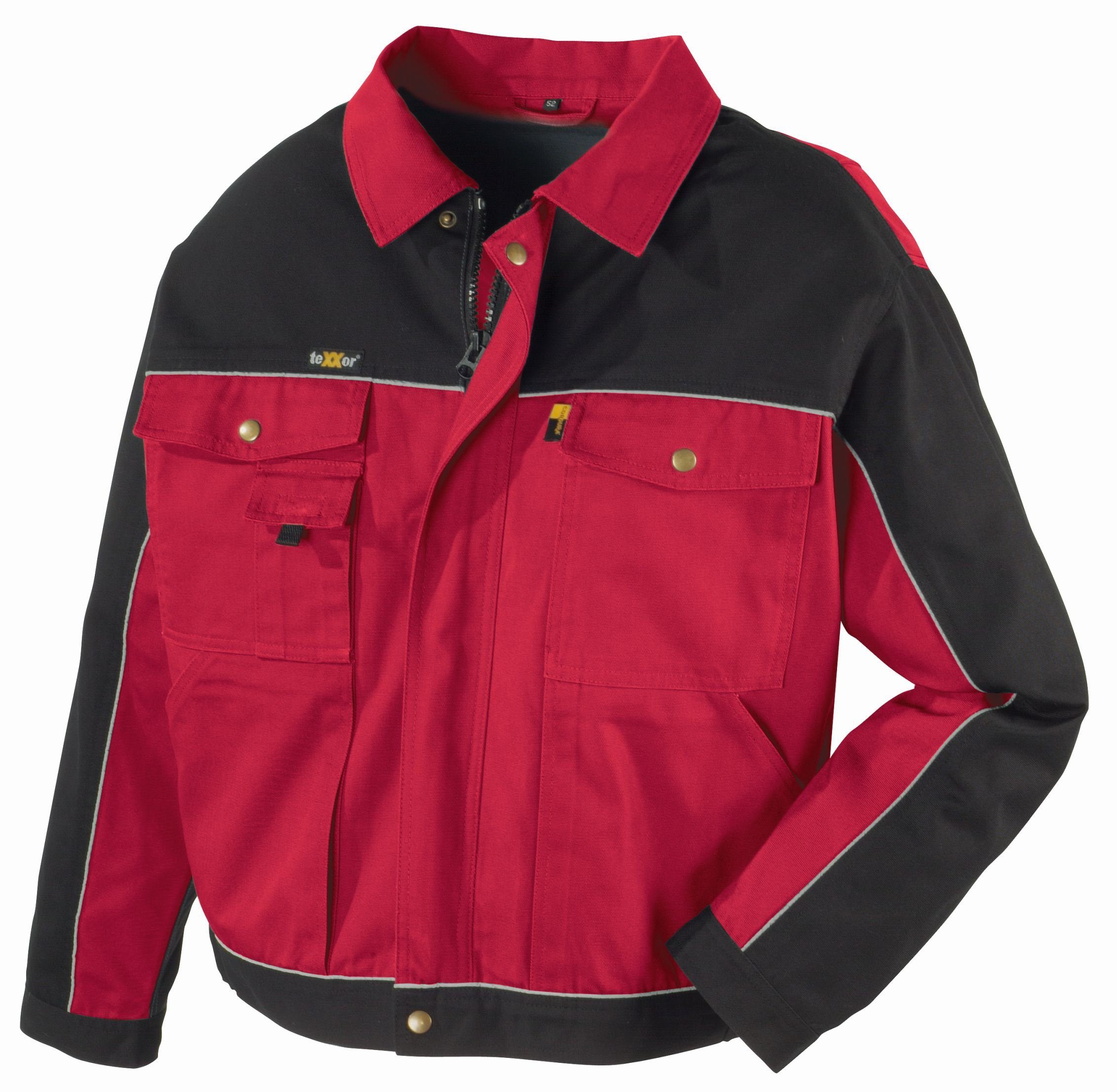 TRIZERATOP Arbeitsjacke Canvas (320 g/m) Bundjacke rot/schwarz Gr. XXL