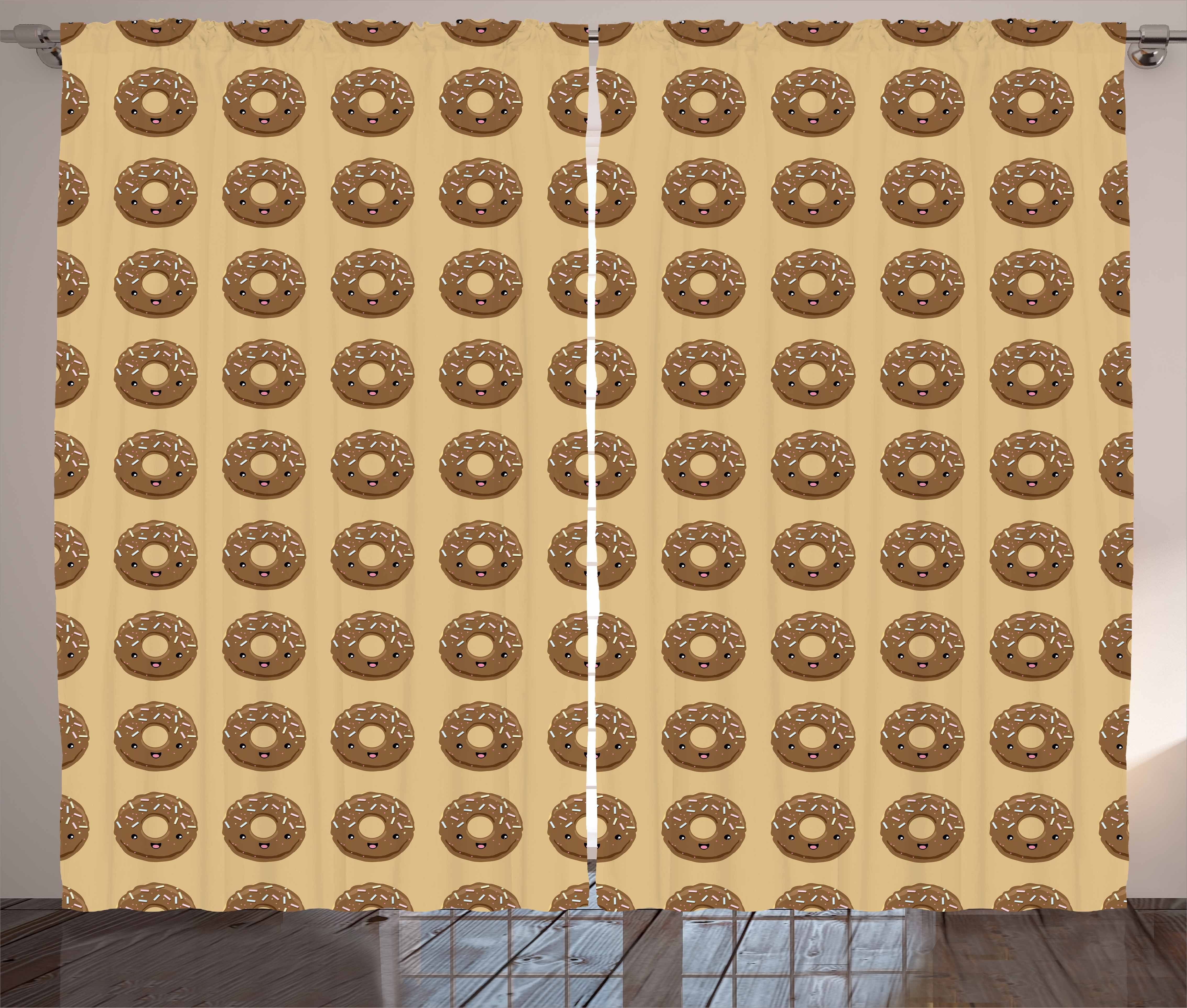 Gardine Schlafzimmer Kräuselband Vorhang Donuts Schokolade mit glasierte Haken, Cocoa Schlaufen Abakuhaus, und