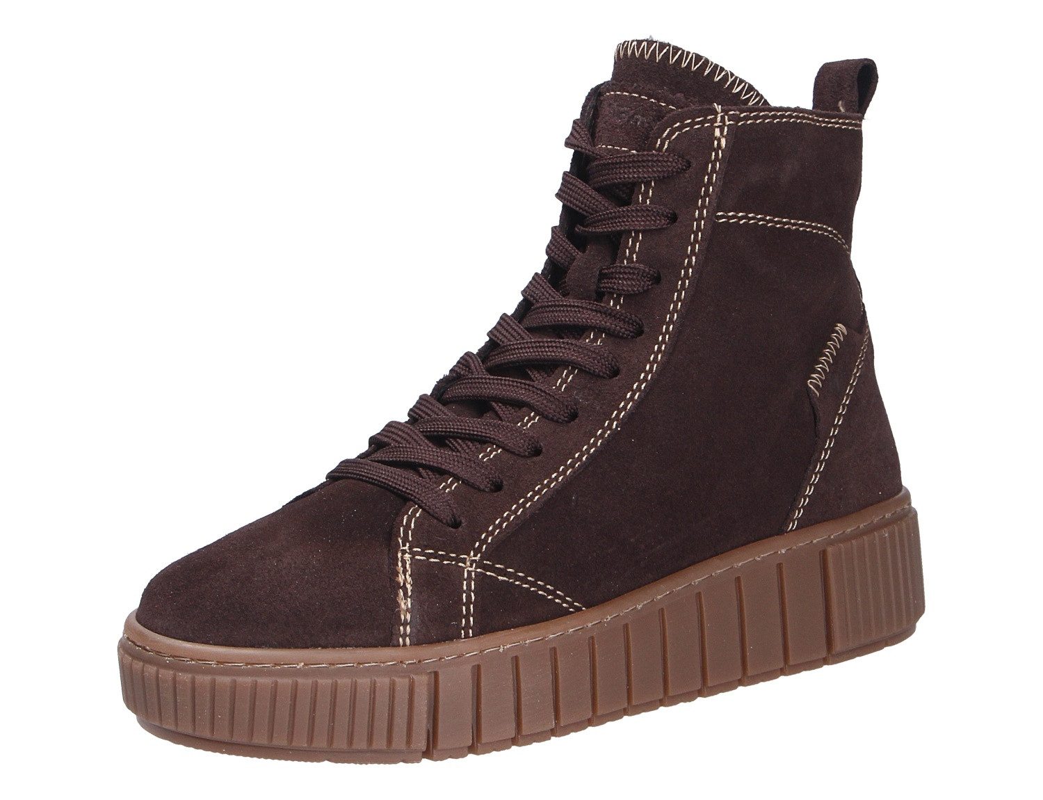 Tamaris Damen Schnürstiefel (Weicher Gehkomfort) Echtleder