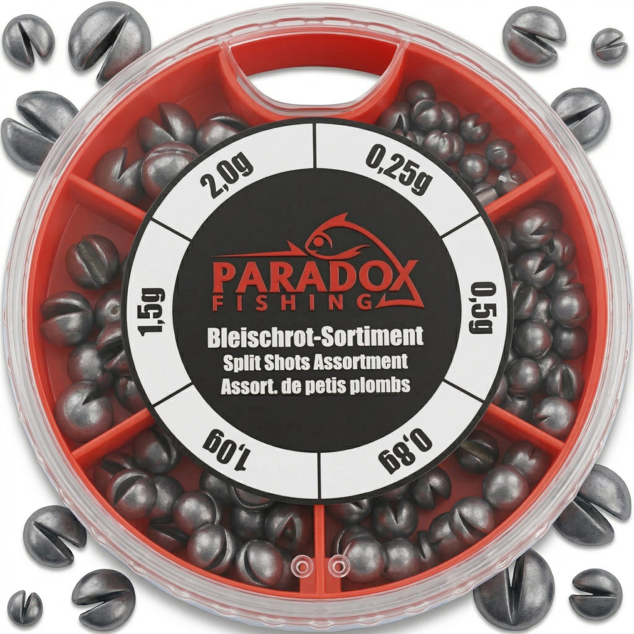 Paradox Fishing Bleischrot Schrotblei 0,1g-2,0g Sets Angelblei