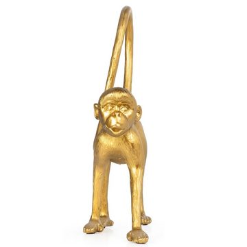 Moritz Dekofigur Deko-Figur Affe spaziert langer Schwanz aus Polyresin gold, Dekofigur aus Polyresin Dekoelement Dekoration Figuren