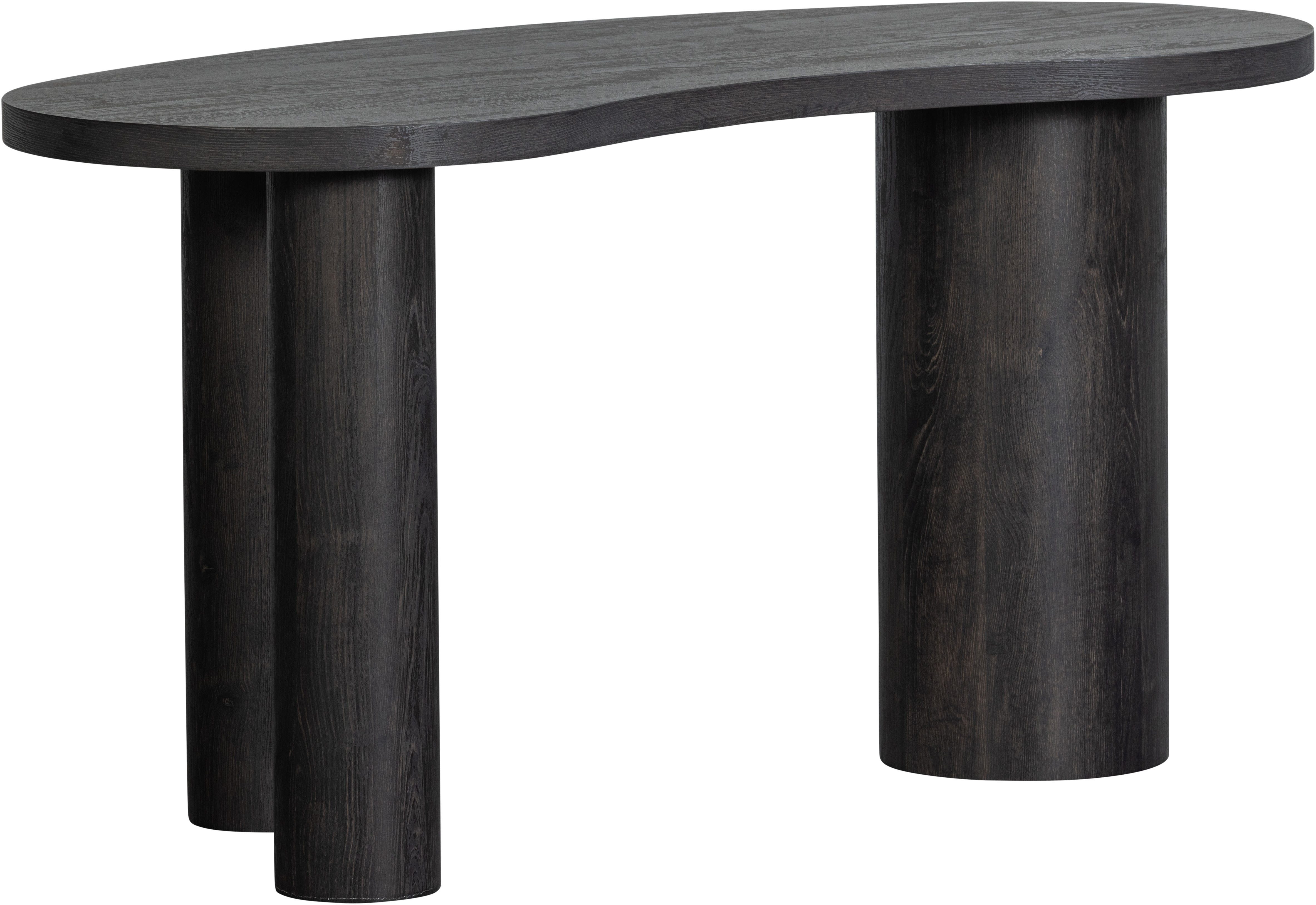 WOOOD Schreibtisch Maan aus MDF mit 3D-Papierbelag, organische Form 150x70x75 cm, Tragkraft 100 kg, einfach zu montieren, sichtbare Maserung