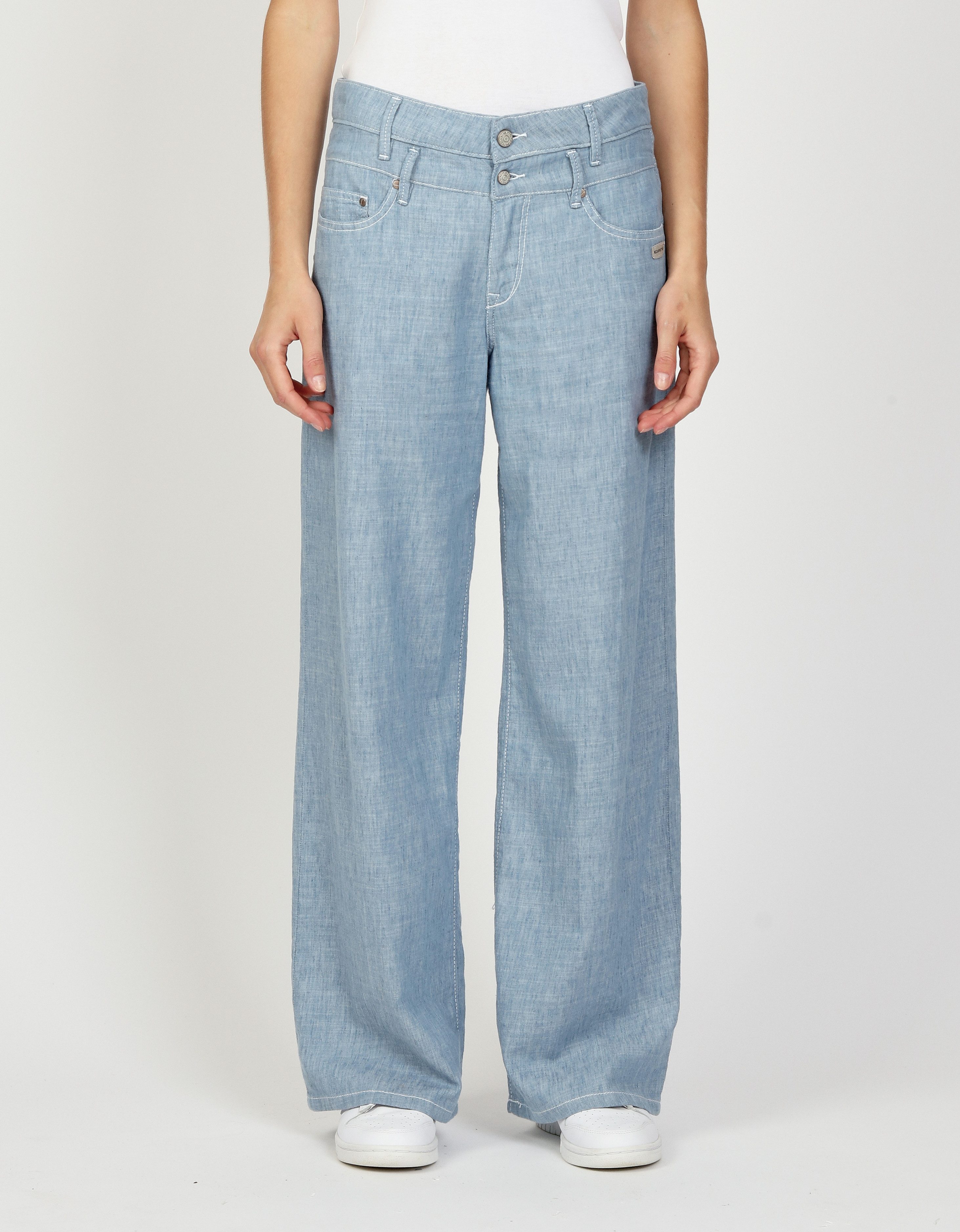 GANG Leinenhose 94CARA mit doppeltem Bund günstig online kaufen