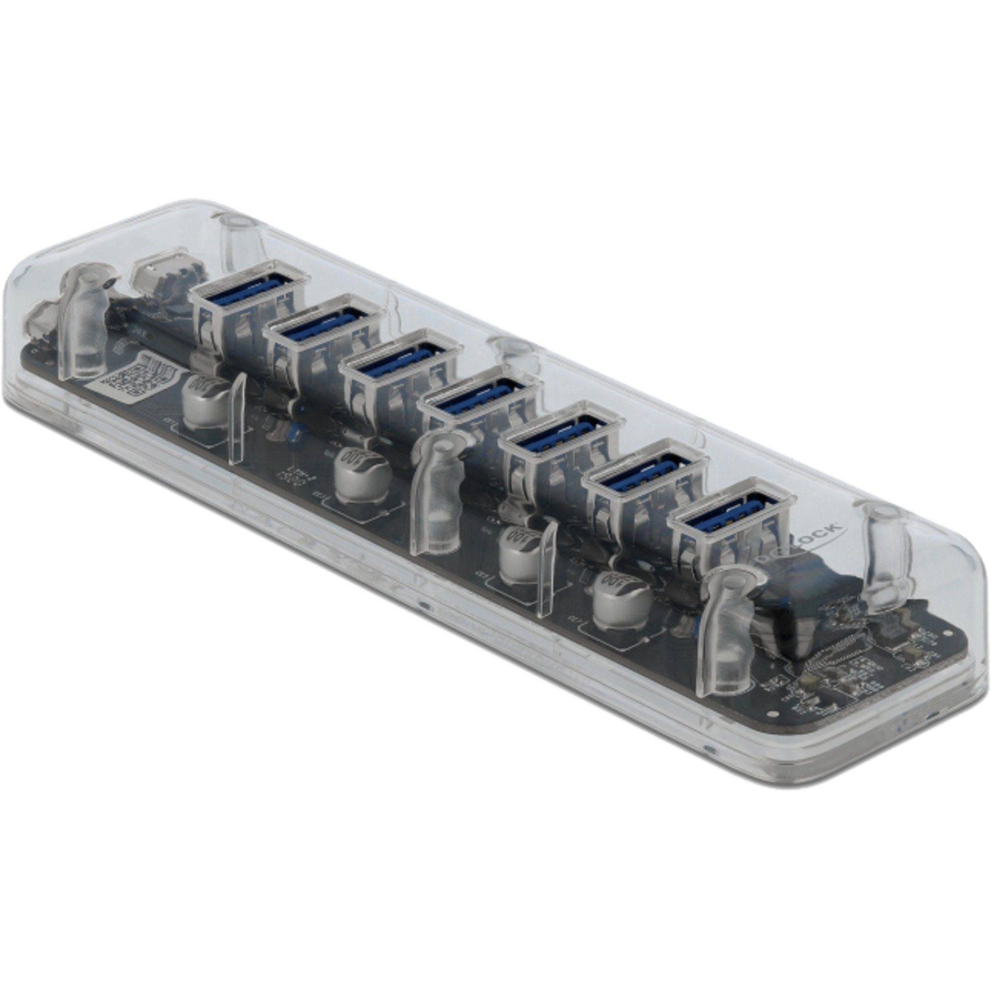 DeLOCK Externer USB 3.0 Hub mit 7 Ports, USB-Hub USB-Kabel