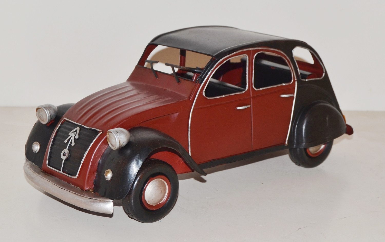 Modellauto Blechauto Modellauto Oldtimer Citroen 2CV Ente L 33 cm bordeaux