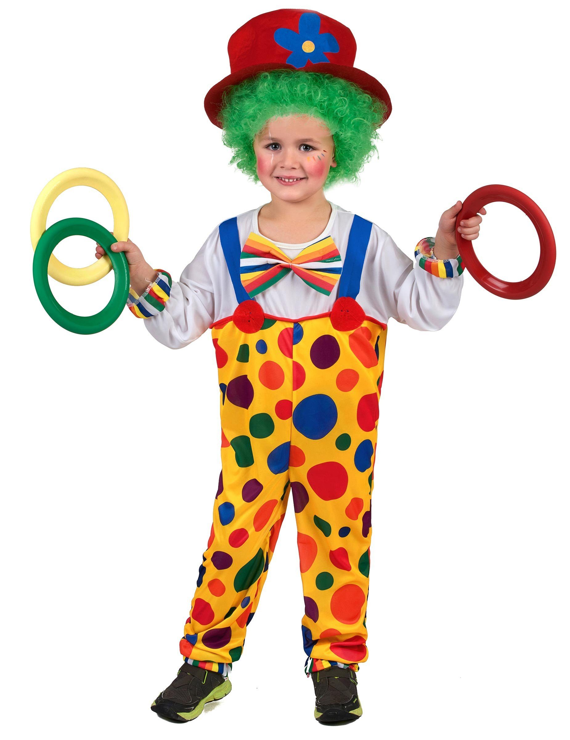 JADEO Kostüm Süsser Clown Kinderkostüm Zirkus gelb-bunt