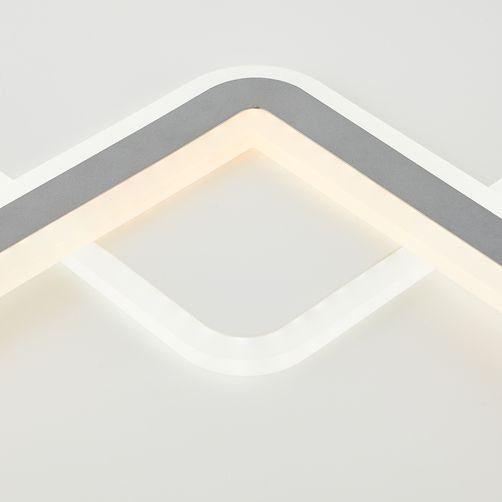 über LED Savare, dimmbar Brilliant Tageslichtweiß, LED weiß/grau Metall/Acryl, wechselbar, Nachtlicht, Deckenleuchte Fernbedienung,