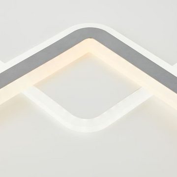 Brilliant LED Deckenleuchte Savare, LED wechselbar, Tageslichtweiß, dimmbar über Fernbedienung, Nachtlicht, Metall/Acryl, weiß/grau