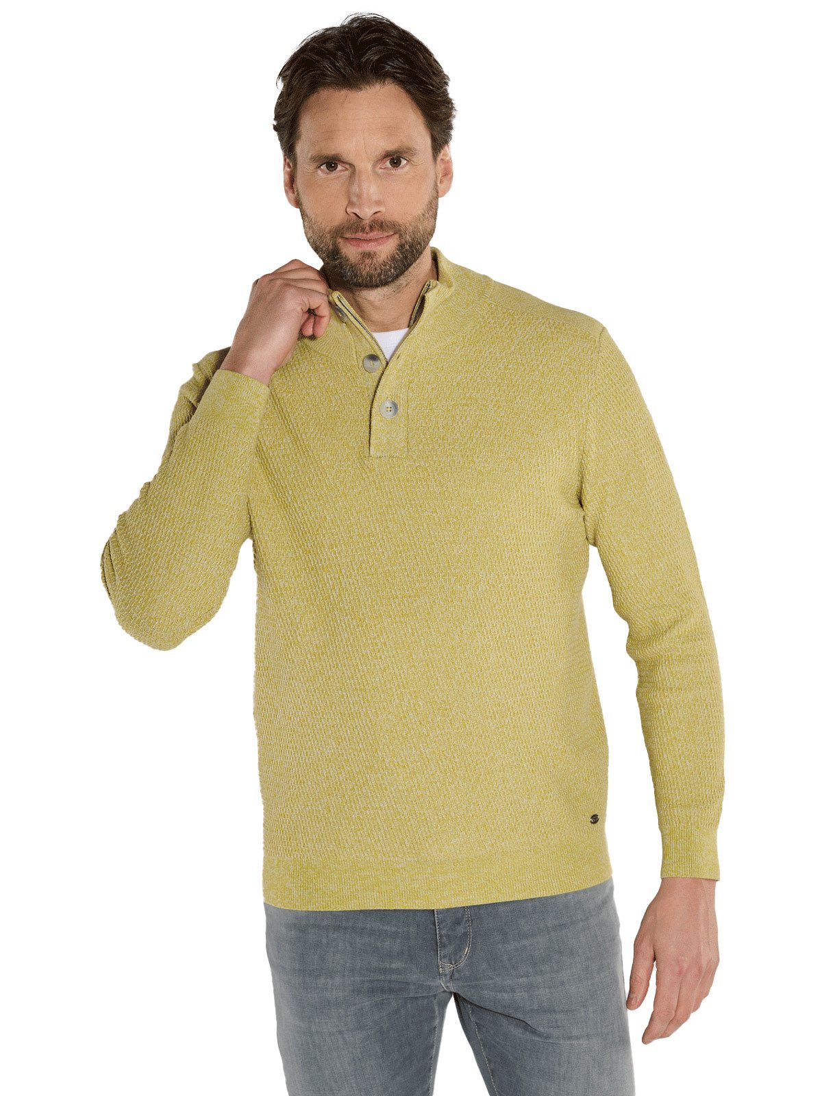 Stehkragenpullover Pullover mit Polo-Kragen