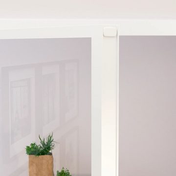 vidaXL Haustür Innentür Weiß 102x201,5 cm Hartglas Aluminium Schlank Zimmertür Glast