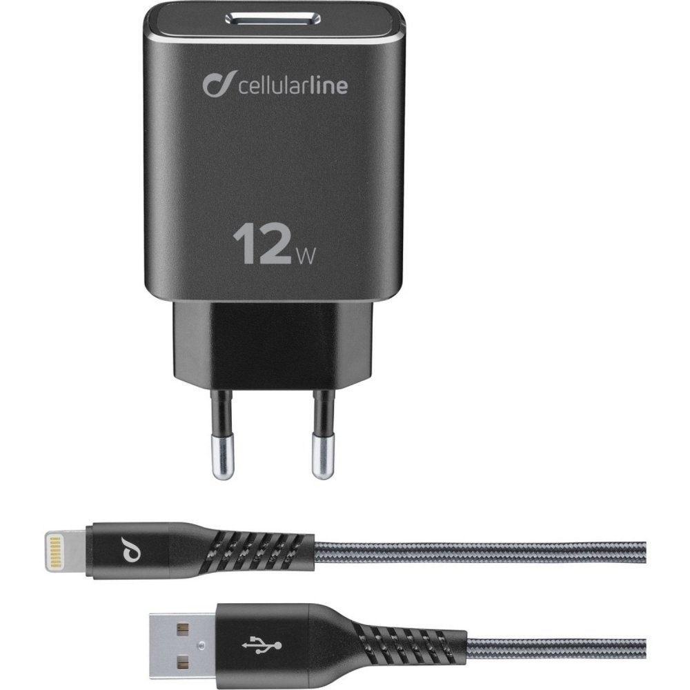 Cellularline Tetra Force Extrem Charger Kit Lightning Adapter/Datenkabel  schwarz Handy-Netzteile