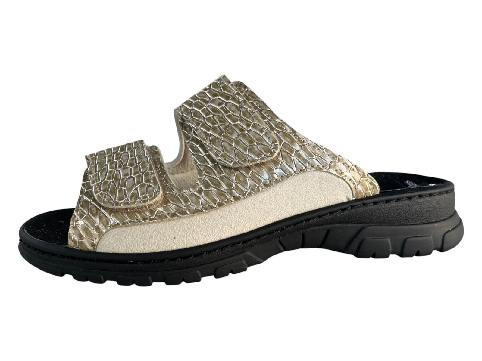 algemare Algemare Damen Pantolette SUPERWEIT-STRETCH 4353-3512 nugget gold Clog