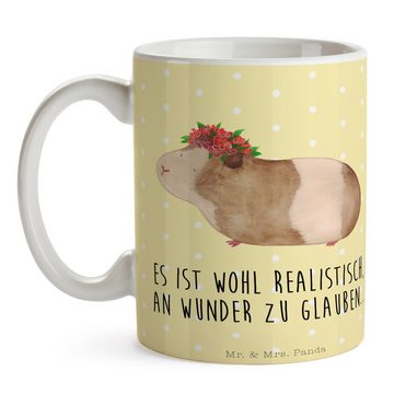 Mr. & Mrs. Panda Tasse Meerschweinchen Weisheit - Gelb Pastell - Geschenk, Tiere, Tiermotive, Keramik, Brillante Bedruckung