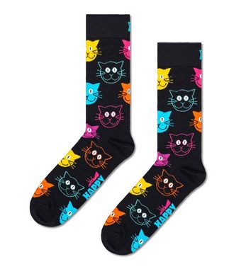 Happy Socks Socken 3-Pack Mixed Cat Socks Gift Set (Packung, 3-Paar) Katzen-Motive
