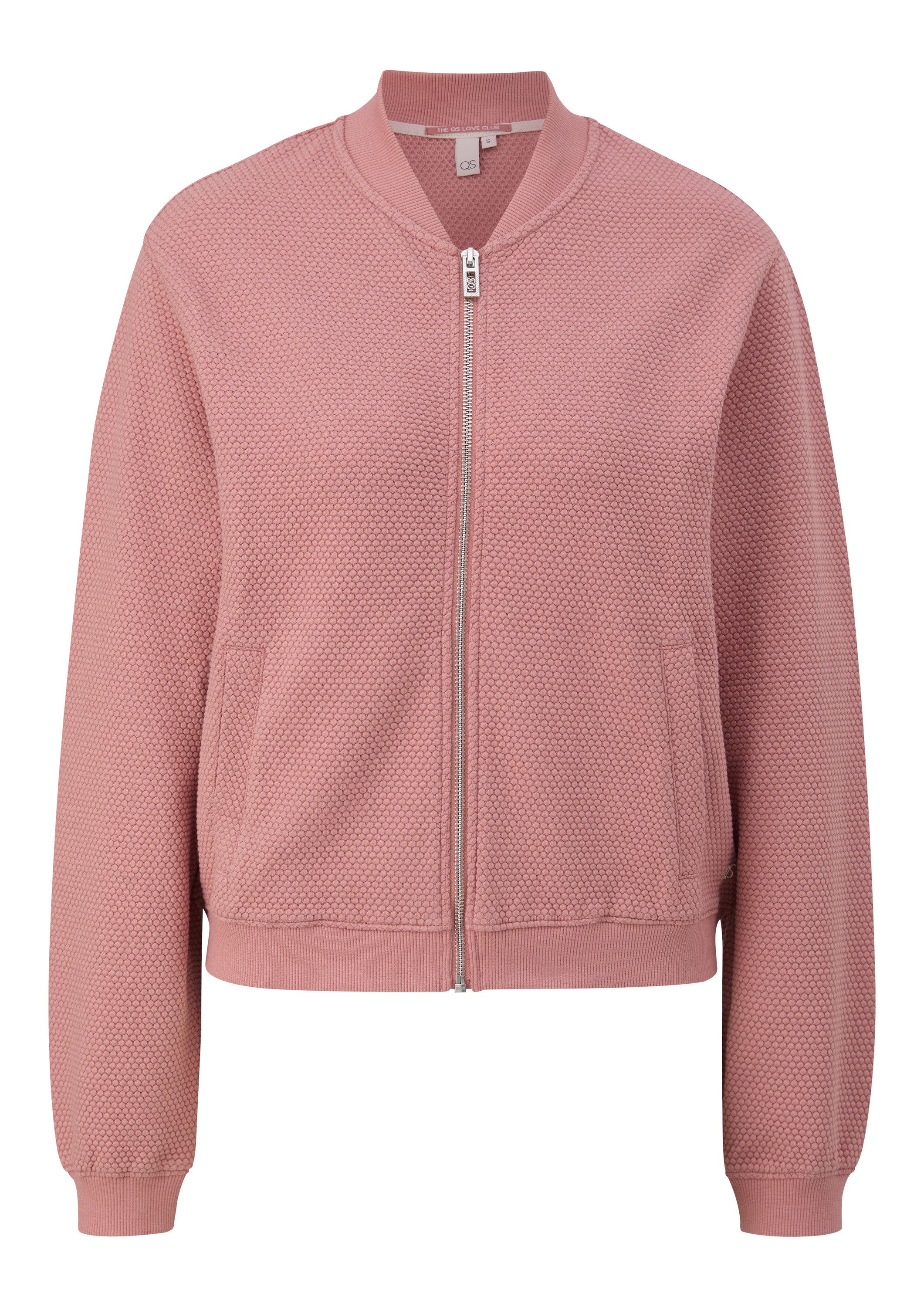 QS Sweatjacke Sweatshirt Sweatshirt im Blousonstyle mit Strukturmuster günstig online kaufen