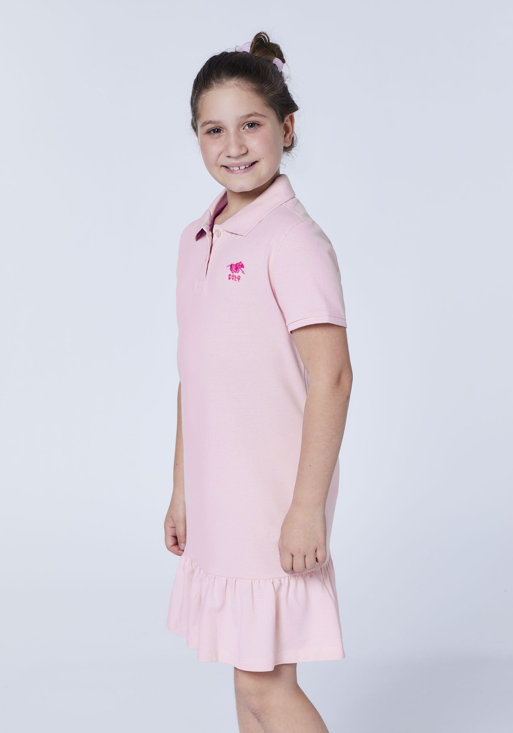 Polo mit Logo Jerseykleid Pink Polo Lady Stickerei Sylt Sylt 13-2806