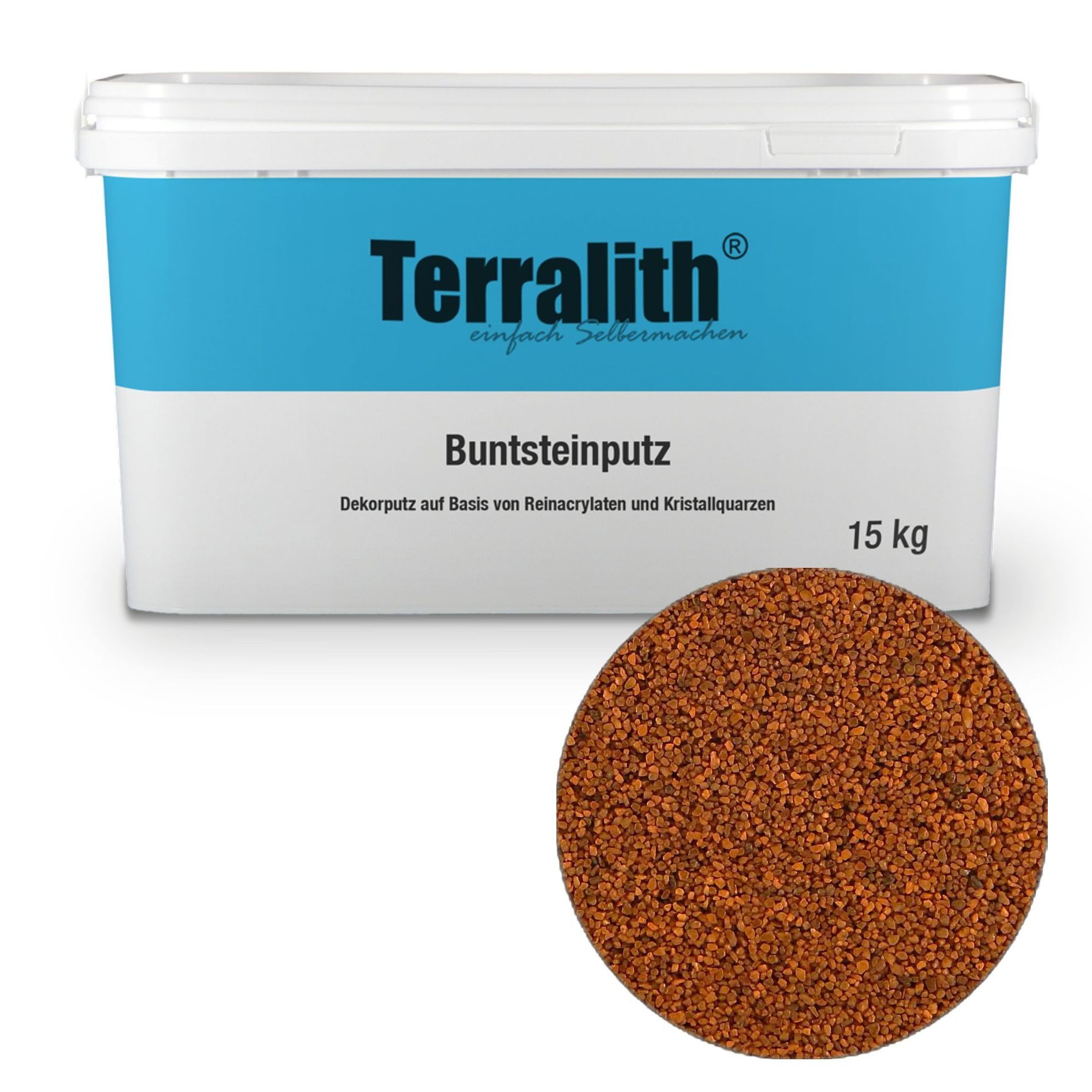Terralith® Kunstharzputz Buntsteinputz Mosaikputz 2mm -15 kg- BSP25 (Eimer, Verarbeitungsfertig) Dekorationsputz aus Marmor-Granulat bzw. eingefärbter Körnung