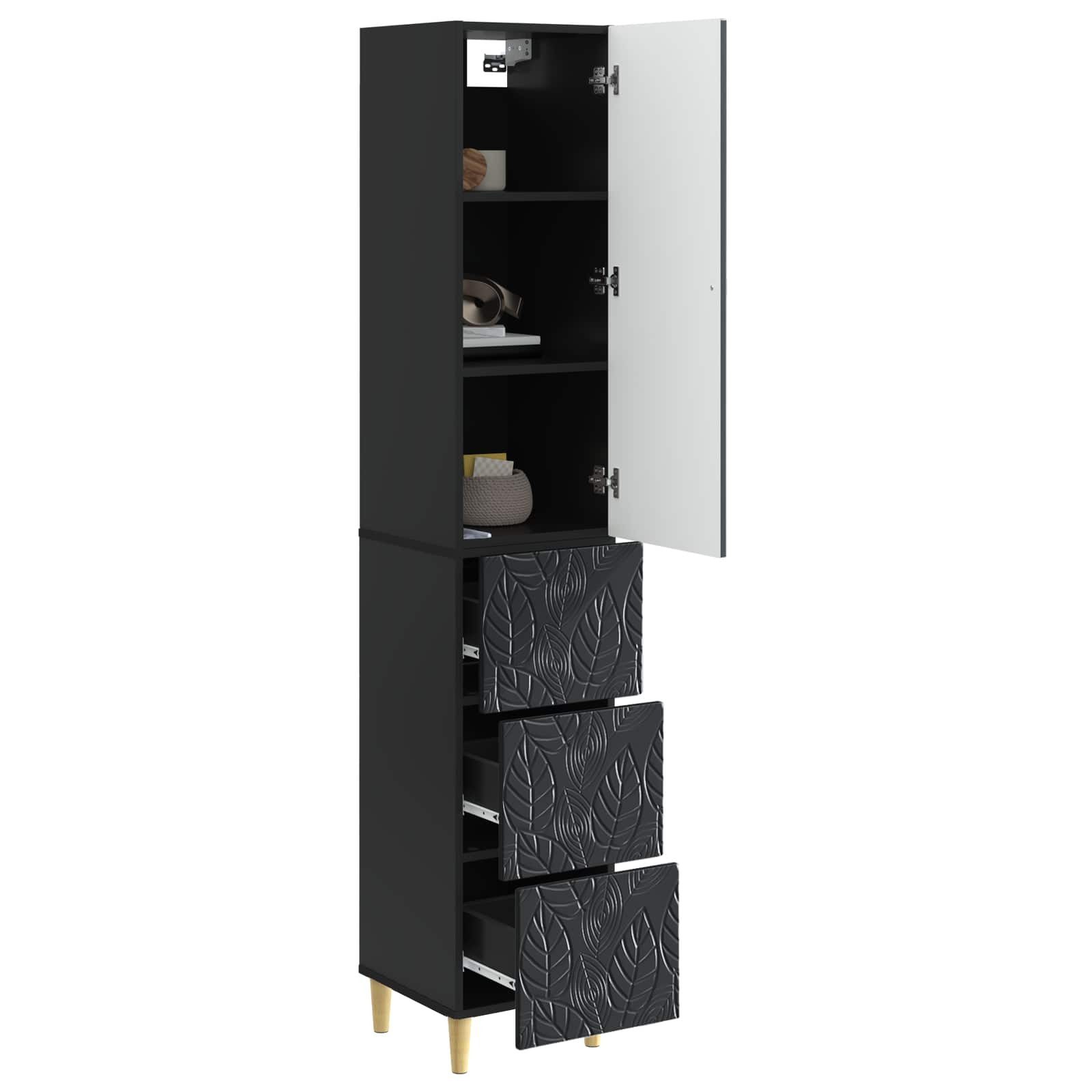 vidaXL Schranksystem Schrankset 2 Stk. 33 x 34,5 x 90 cm Holzwerkstoff Schwarz (2-St)