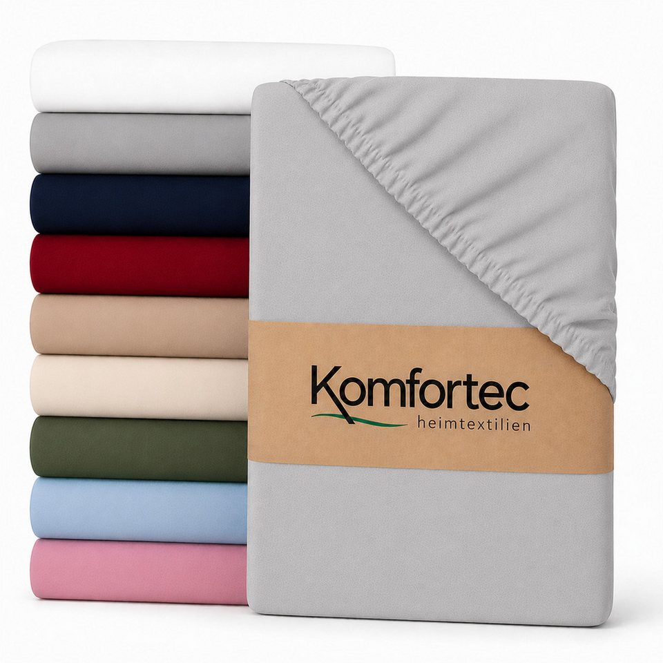 Komfortec Spannbettlaken Boxspringbett, Grau, Gr. 140 cm x 200 cm, 1 St
