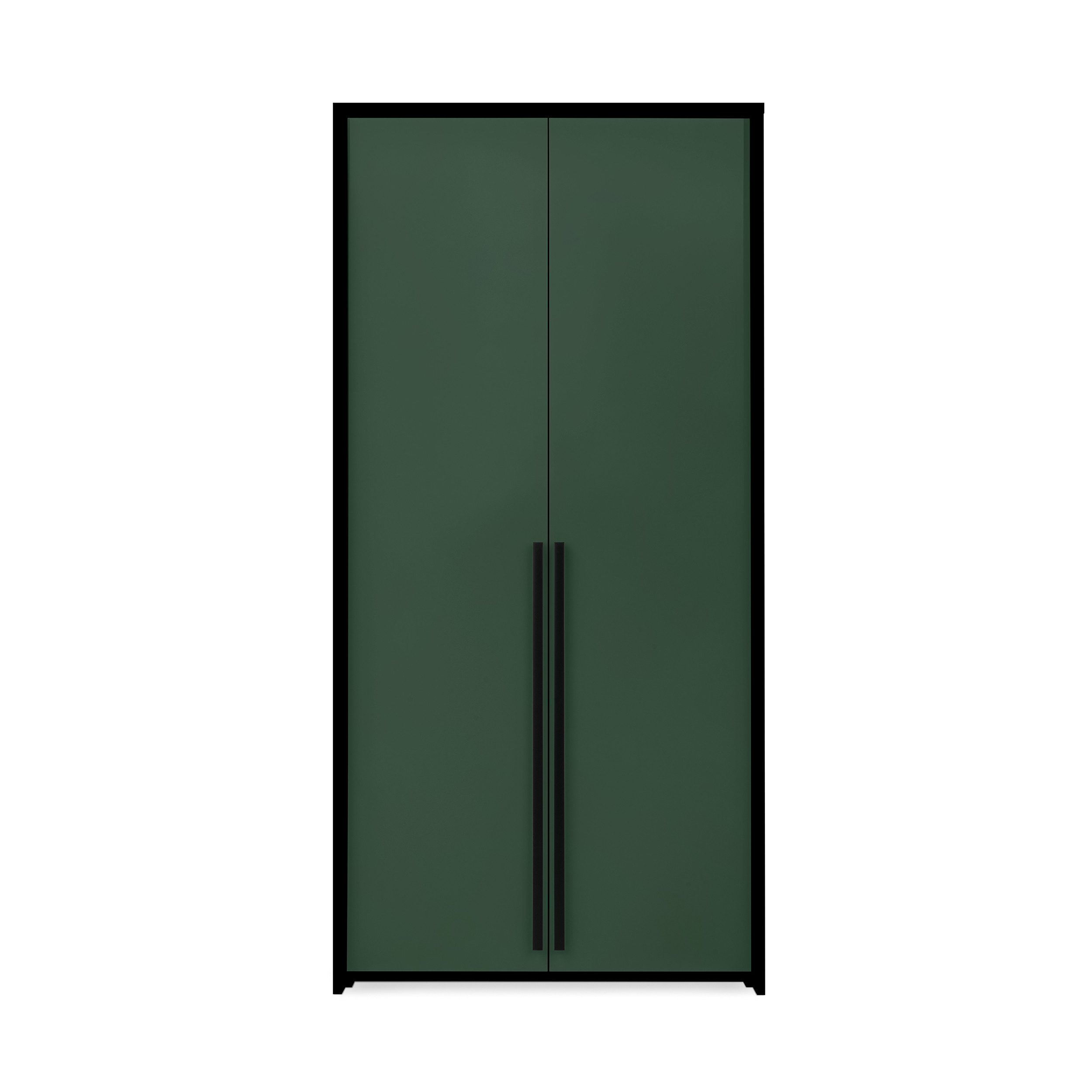 Beautysofa Drehtürenschrank GIANA 2‑türig (im modernen Stil, mit Kleiderstange und 2 Ablagefächern) Breite: 105 cm