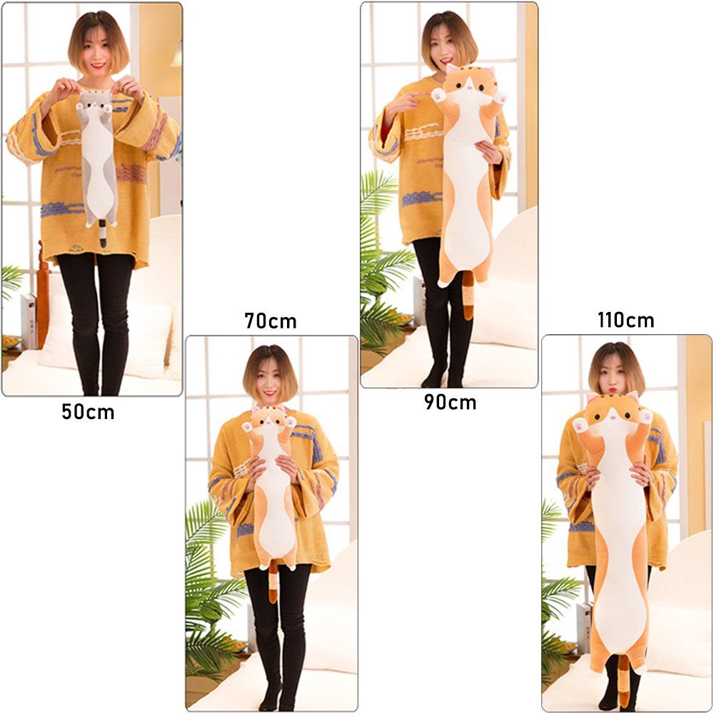 zggzerg Kopfkissen Katze Kuscheltier,Lange Katze Kuschelkissen Füllen Kätzc günstig online kaufen