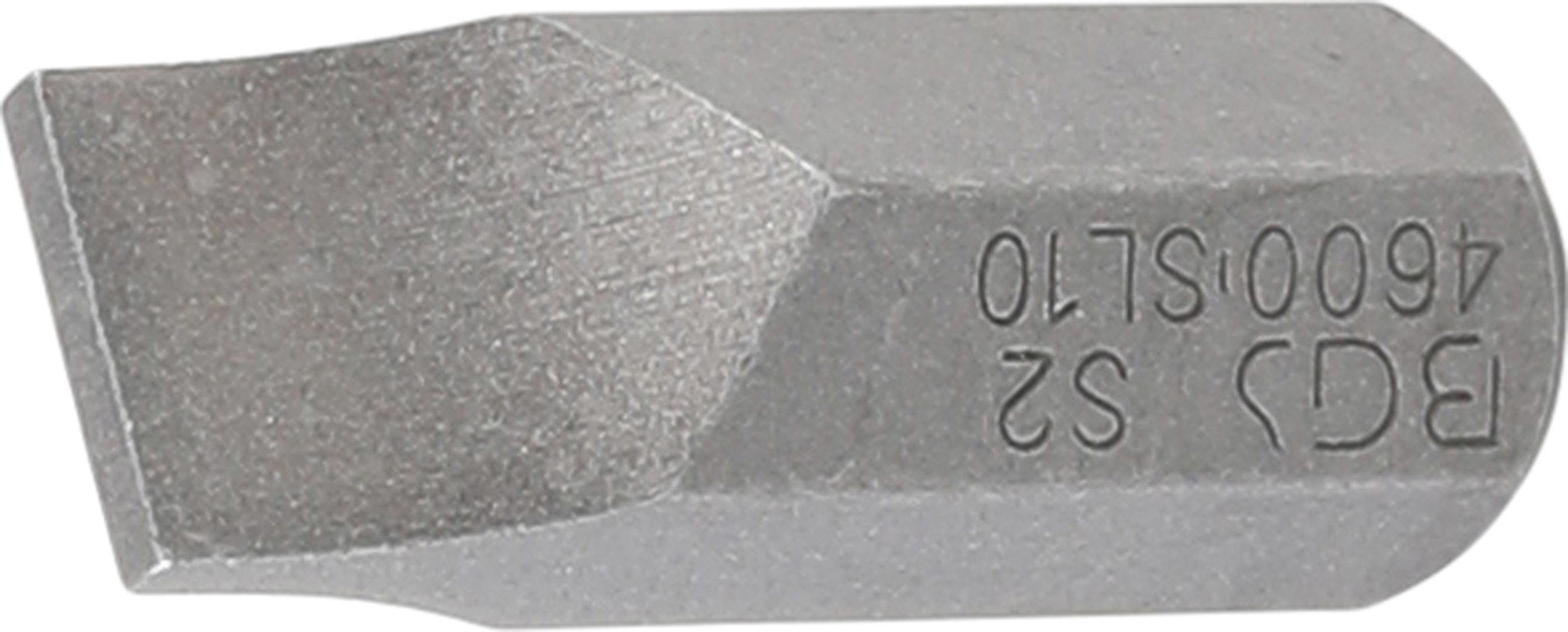 BGS technic Bit-Schraubendreher Bit, Antrieb Außensechskant 10 mm (3/8), Schlitz 10 mm