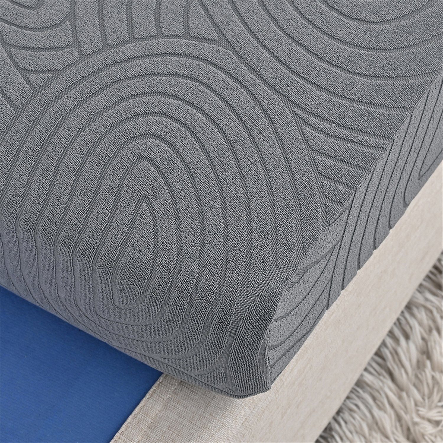 Grau Fingerabdruck HOMEIDEAS, Sitze Bezüge Sofahusse, Sofa für 1,2,3,4 - Kissenbezüge Couch