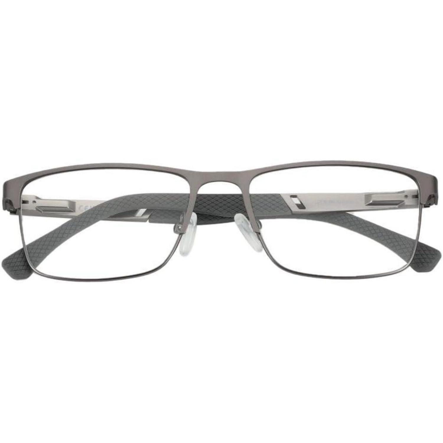 LuxusKollektion Lesebrille Lesebrille Blaulichtfilterbrille Herren Metallgestell Grau 0.0 x