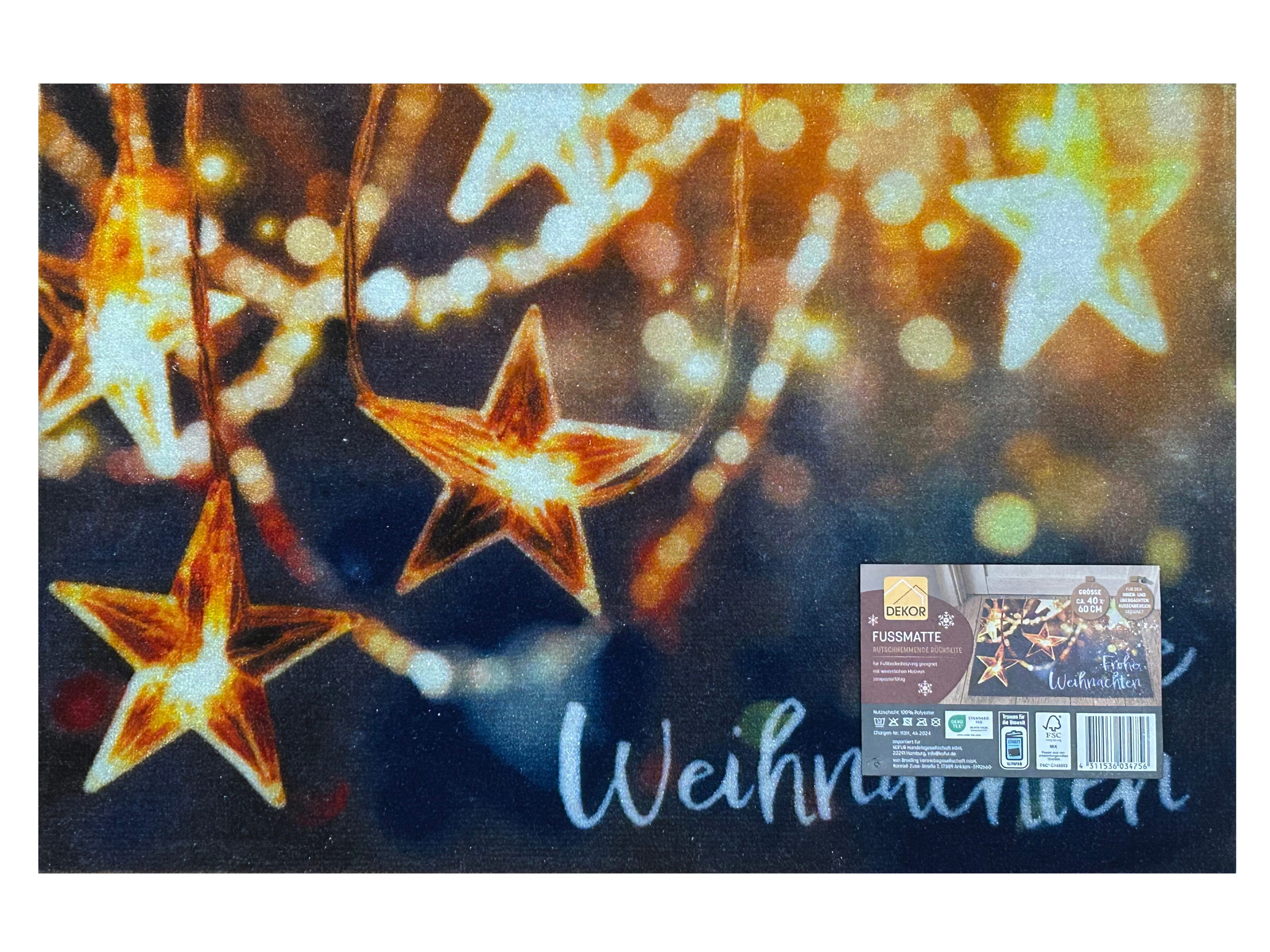 Kofur Handelsgesellschaft mbH Fußmatte Fussmatte Weihnachten Weihnachtsmotiv Motiv Deko Weihnachtsdeko, rechteckig