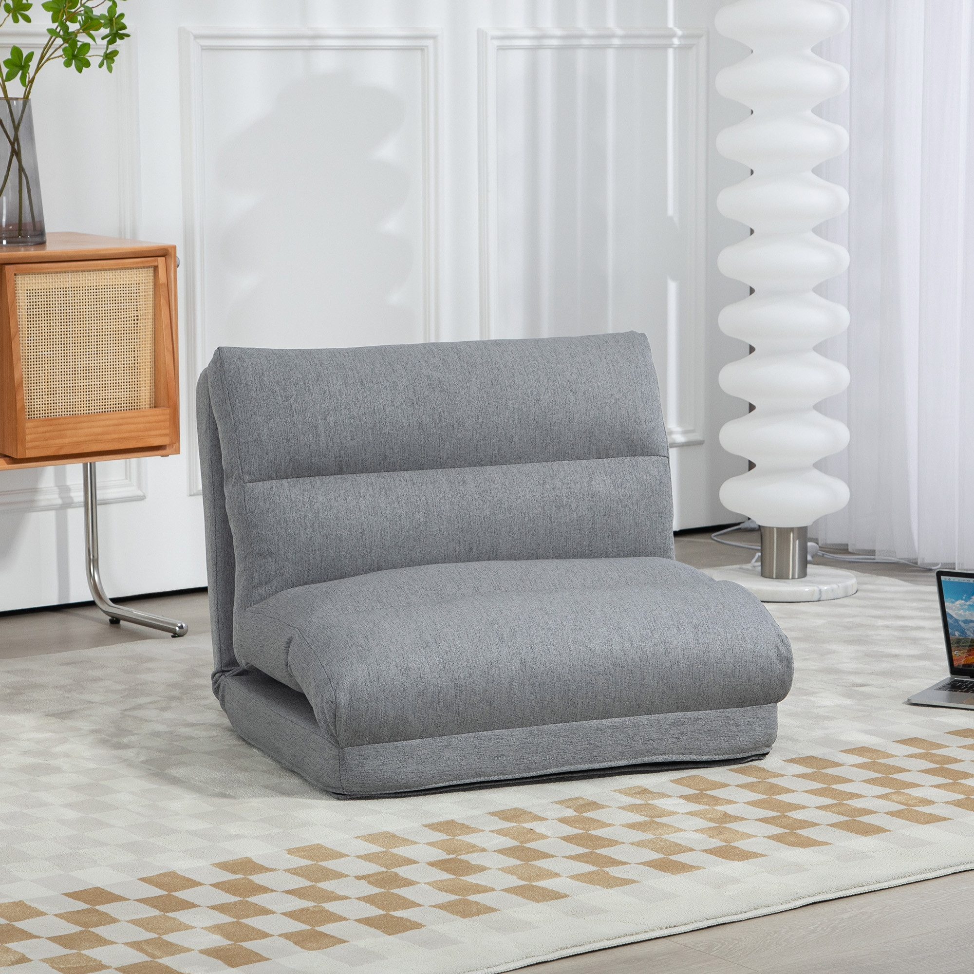 HOMCOM Relaxsessel Bodenstuhl mit Rückenlehne (Klappbett, günstig online kaufen