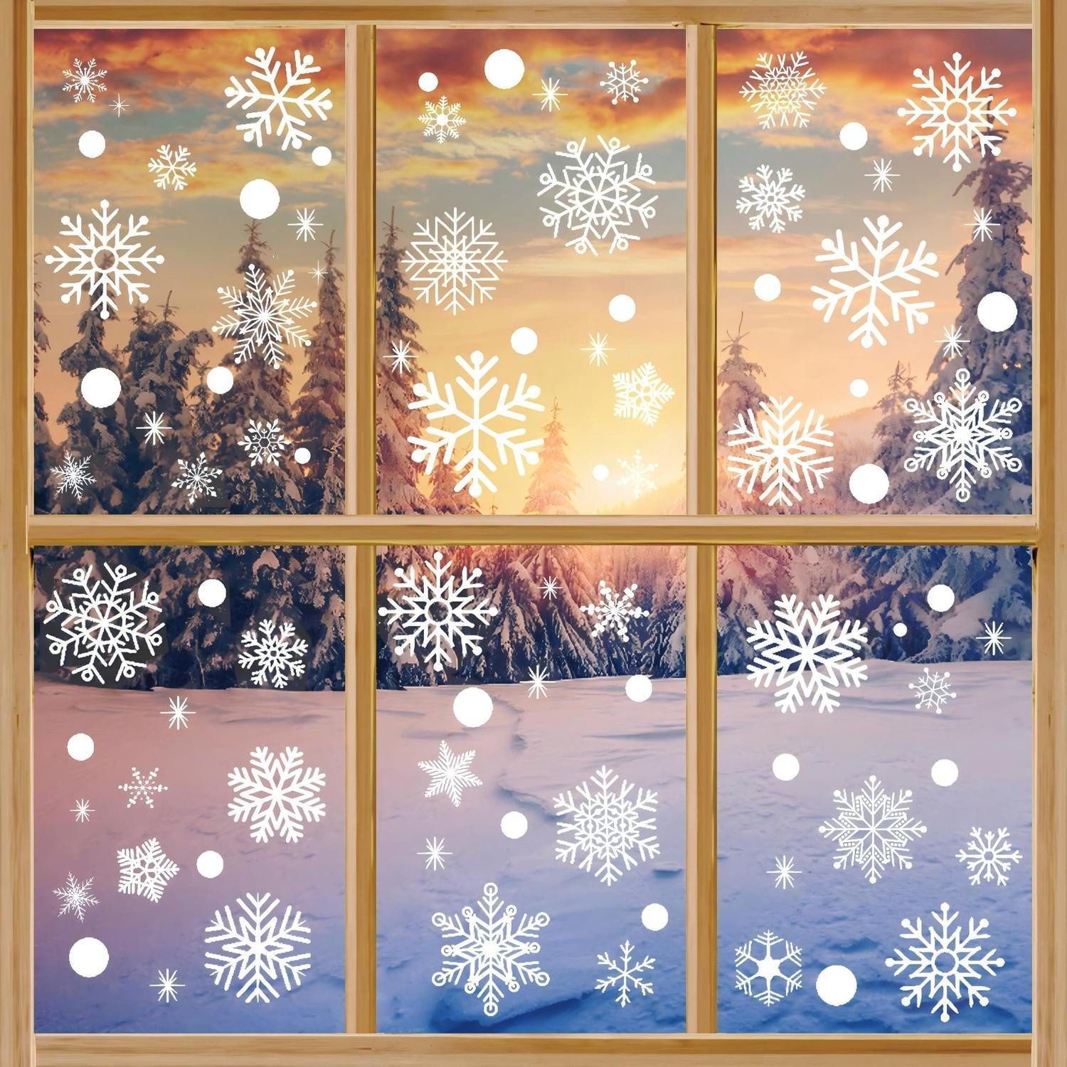 LuxusKollektion Fensterbild Fenstersticker Weihnachten Schneeflocke 152 Stk