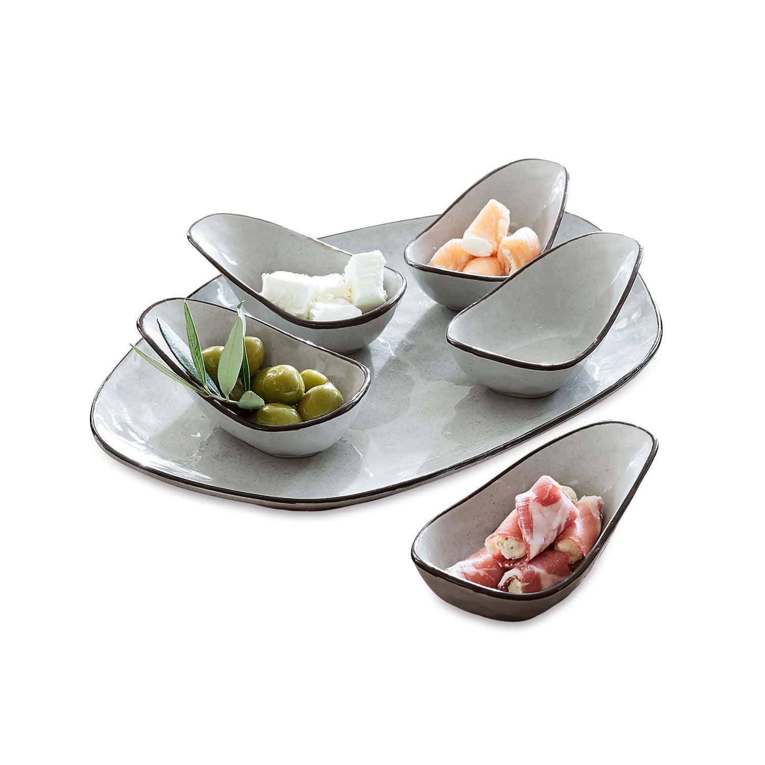 Geschirr-Set Servierschälchen 6er Set Biarré grau