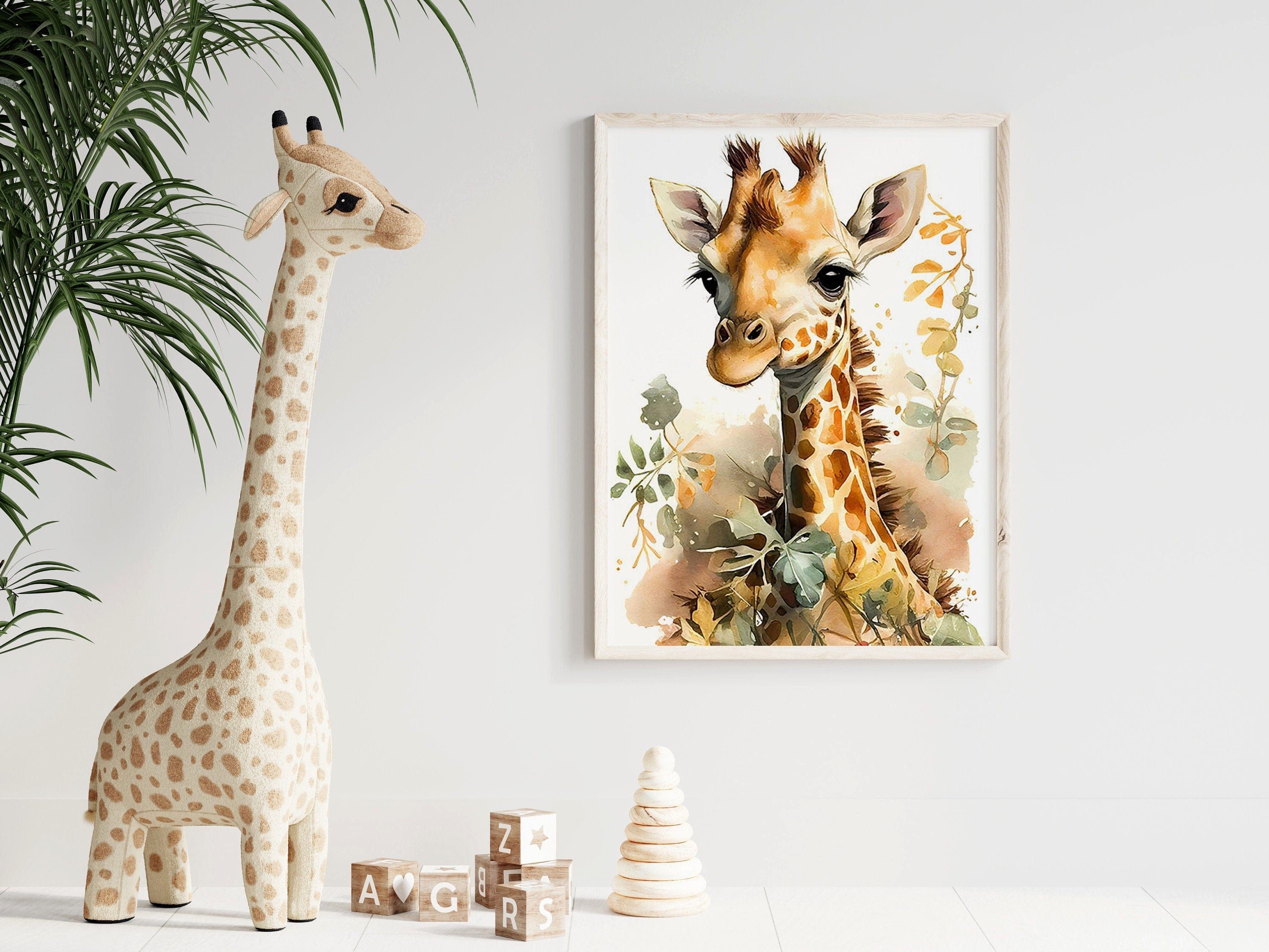 JUSTGOODMOOD Poster Kinderzimmer Tiere Wald Dschungel Aquarell Löwe Elefant Kinderzimmer B, Löwe (1 St) – Bild 5 von 5