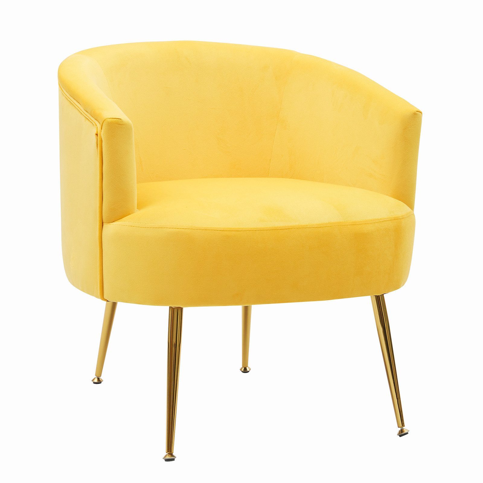 Blusmart Кресла ergonomischer Stuhl (Aus Teddybärstoff, Wird mit goldfarbenen, verstellbaren Metallbeinen geliefert), 62,5x61,5x69cm