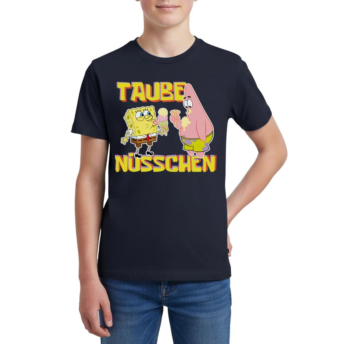 T-Shirt SpongeBob Schwammkopf Taube Nüsschen Patrick Eis Teenager Premium T-Sh