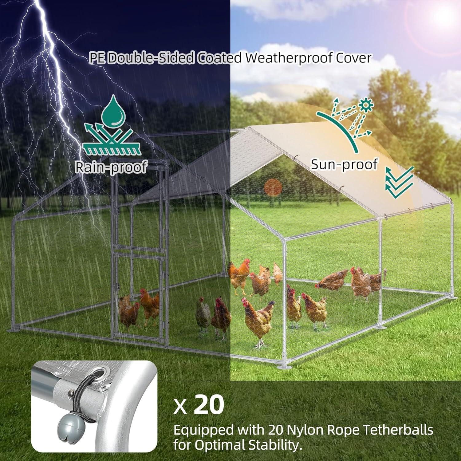 Thumbnail - LuxusKollektion Freigehege Hühnerstall Freilaufgehege Kaninchen mit Sicherheitsschloss 3x4x2m