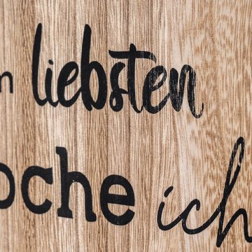 Levandeo® Wandbild, 4er Set Wandbilder 22x40cm Sprüche Holz Schneidbrett Wanddeko